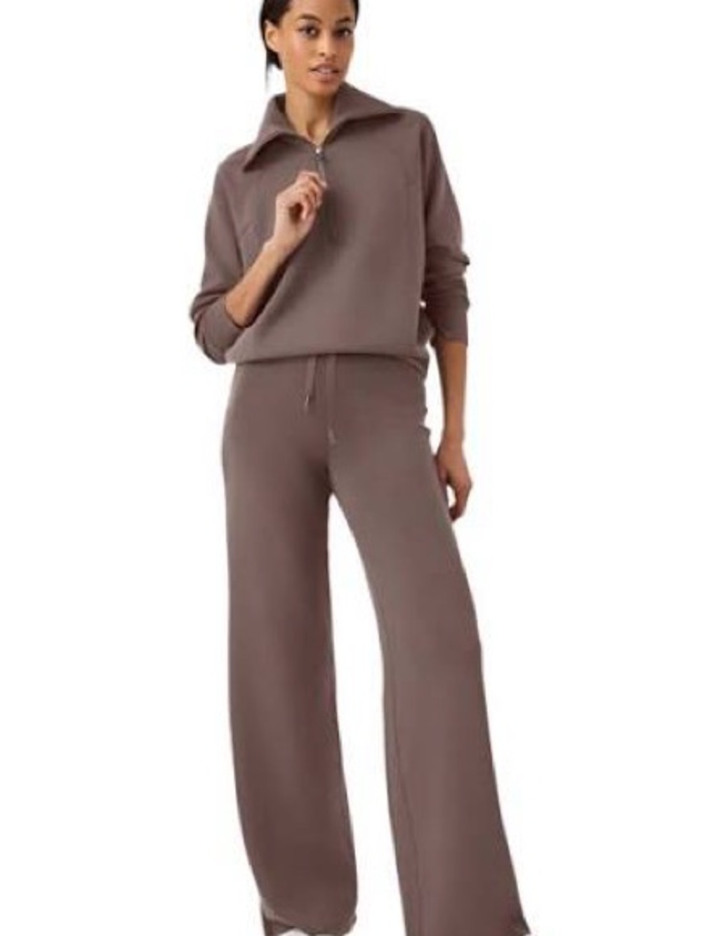 SPANX airessentials Half-Zip Pullover Sweatshirt taupe medium